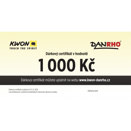 Dárkový certifikát 1000 Kč