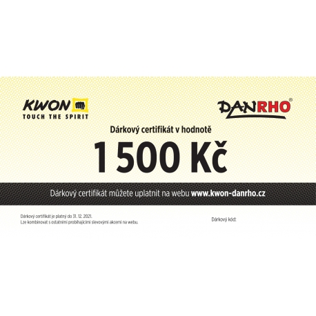 Dárkový certifikát 1500 Kč